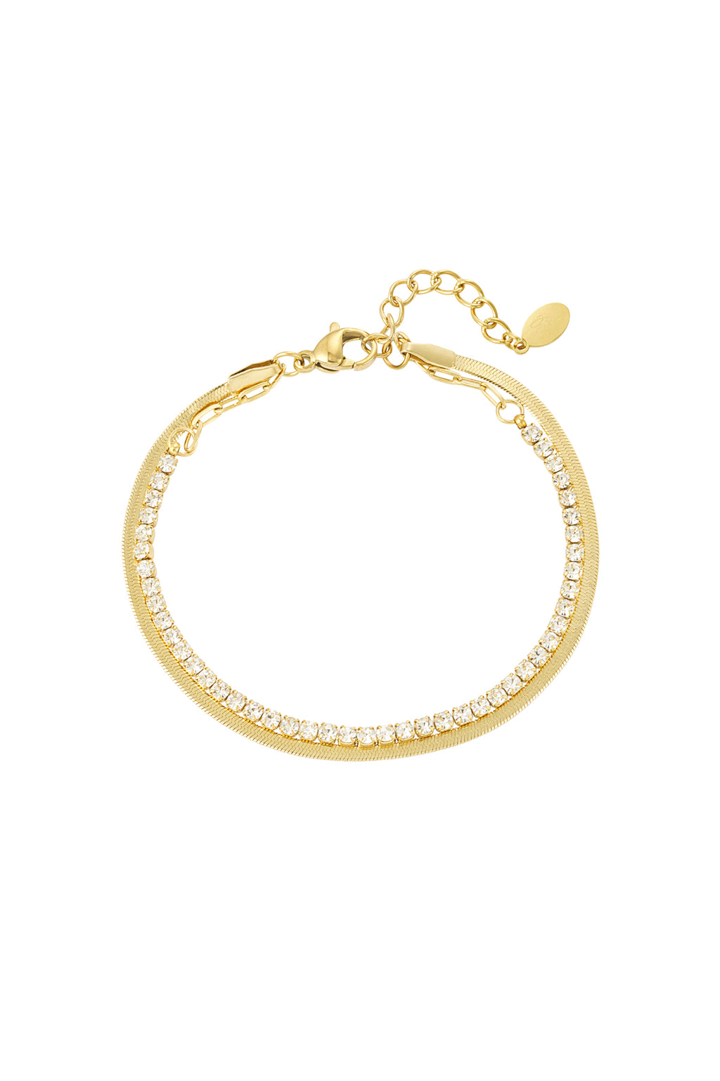 double bracelet with diamonds
