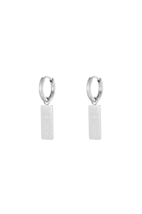 Amsterdam X earrings - Silver Color color
