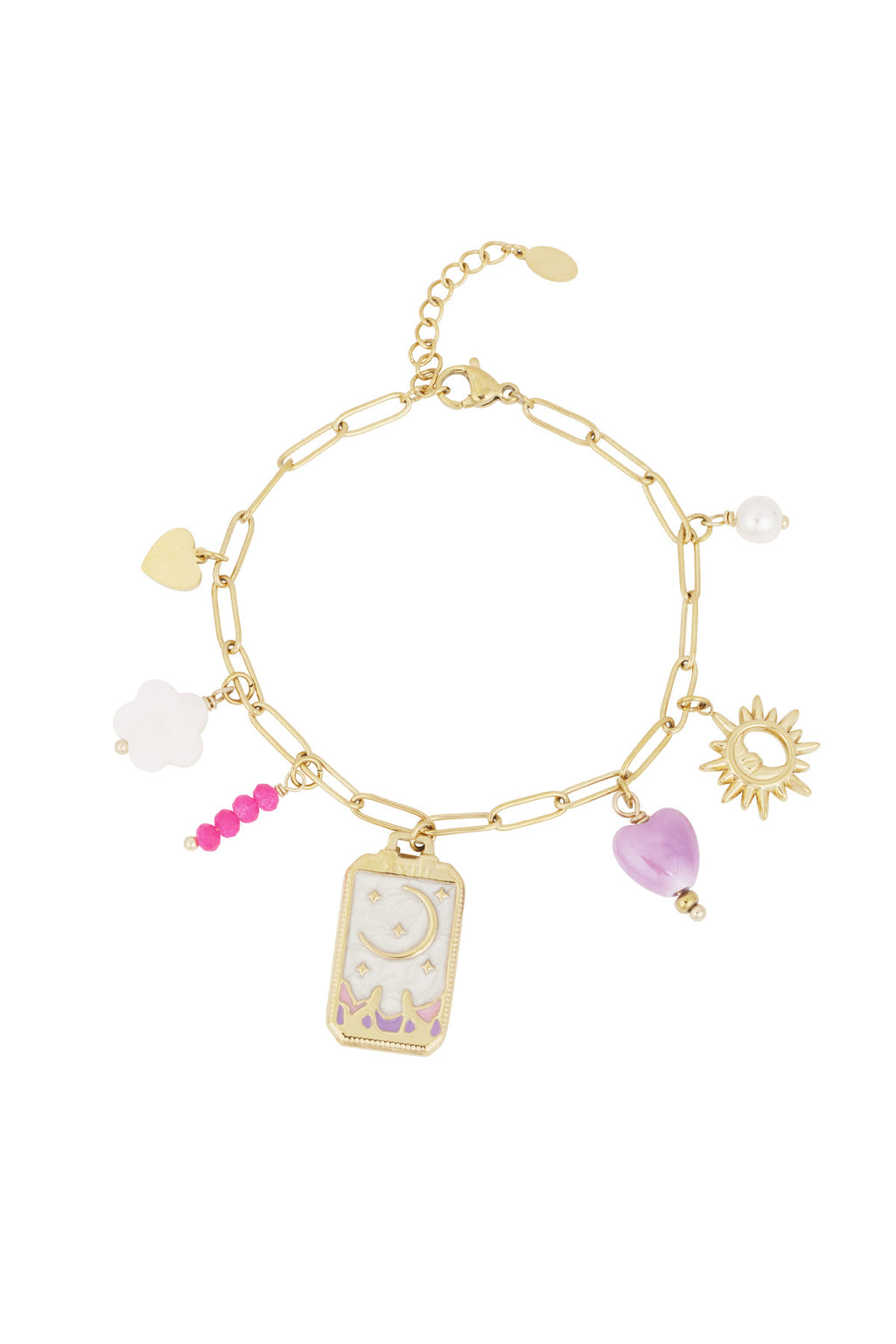 charm bracelet tiny moon