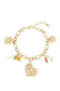 link bracelet with large charms