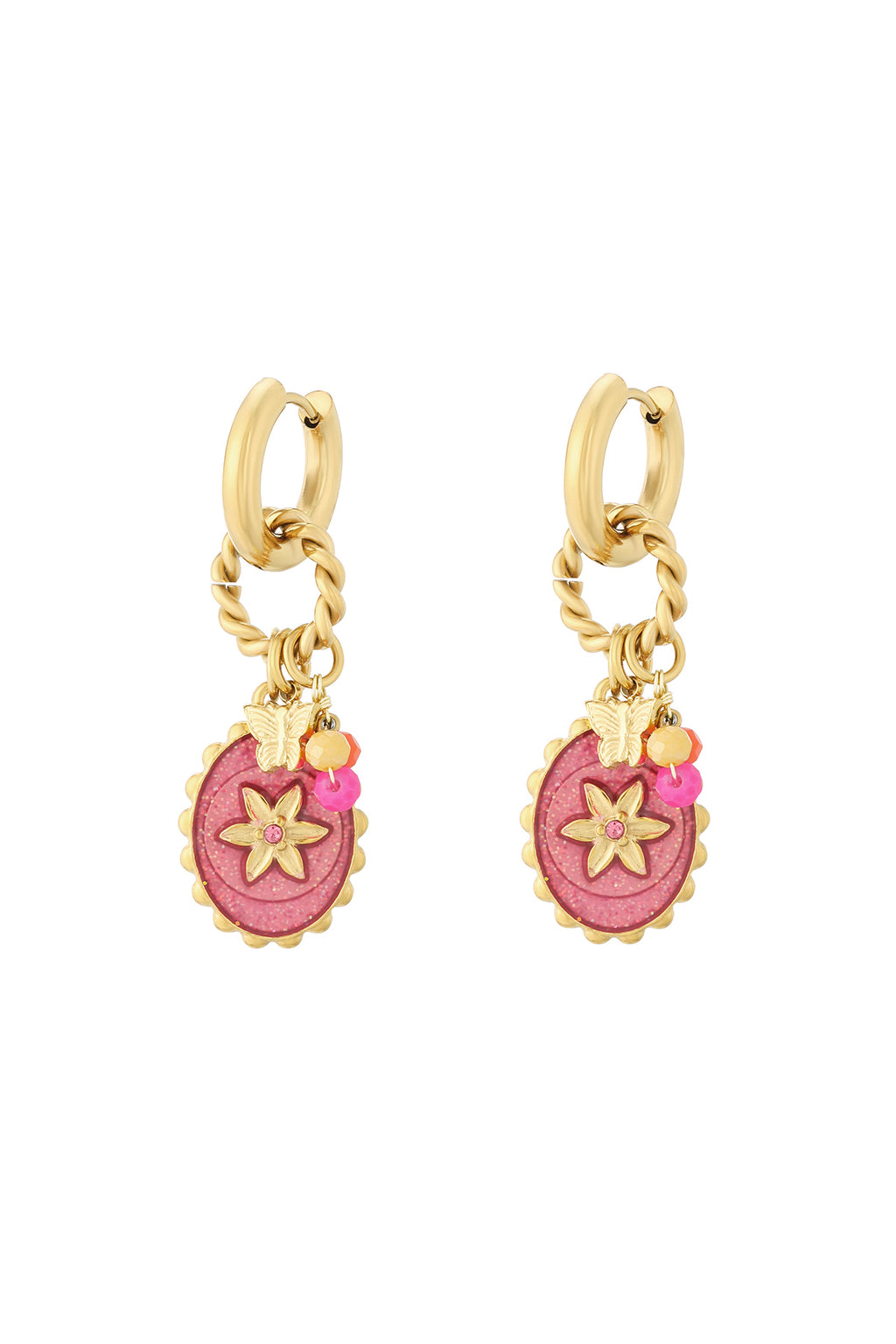 pink stardust earrings
