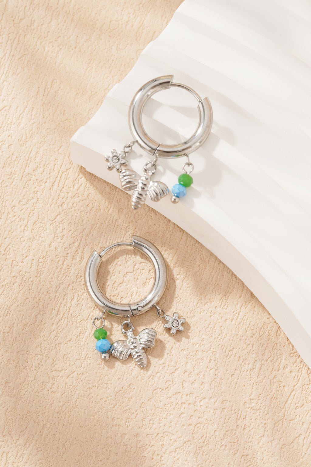 bee charm earrings