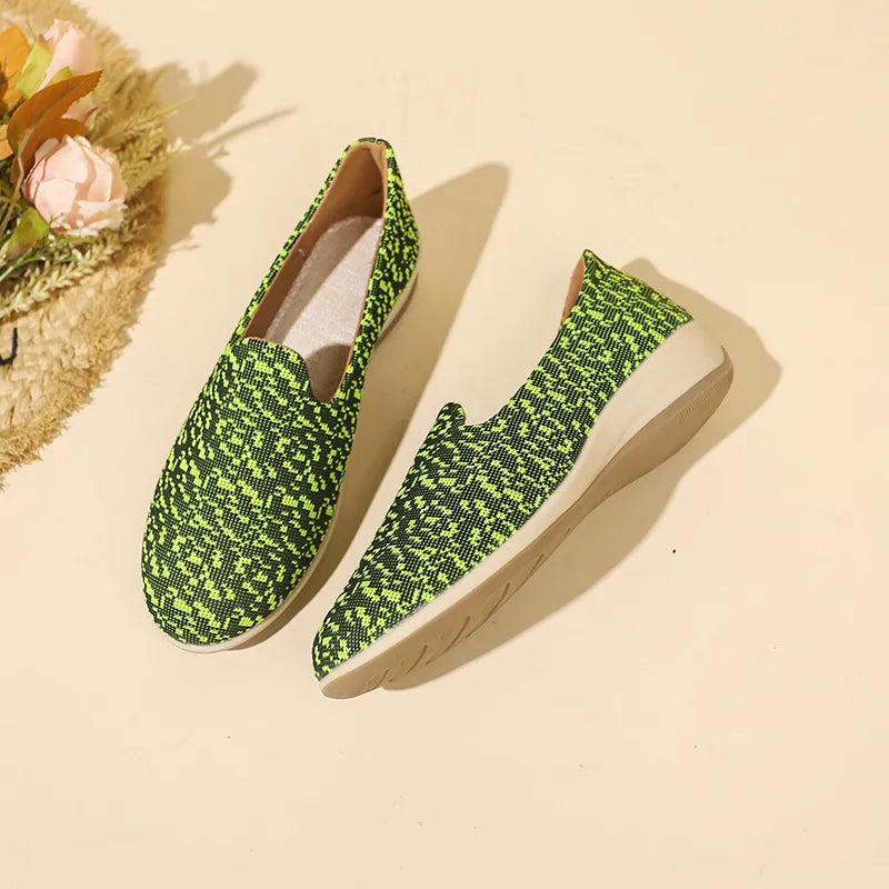 Contrast Round Toe Slip-Ons