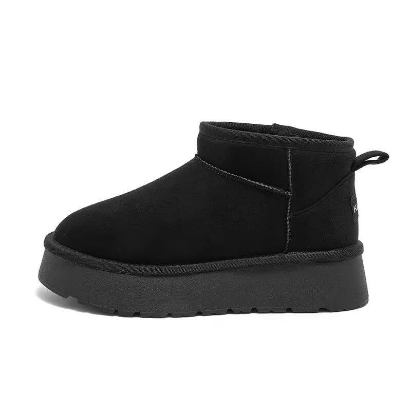 Thick velvet waterproof sponge cake short tube height increasing cotton shoes