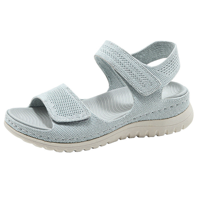 European and American sports and leisure sandals with Velcro hollow out beach thick sole women's sandals