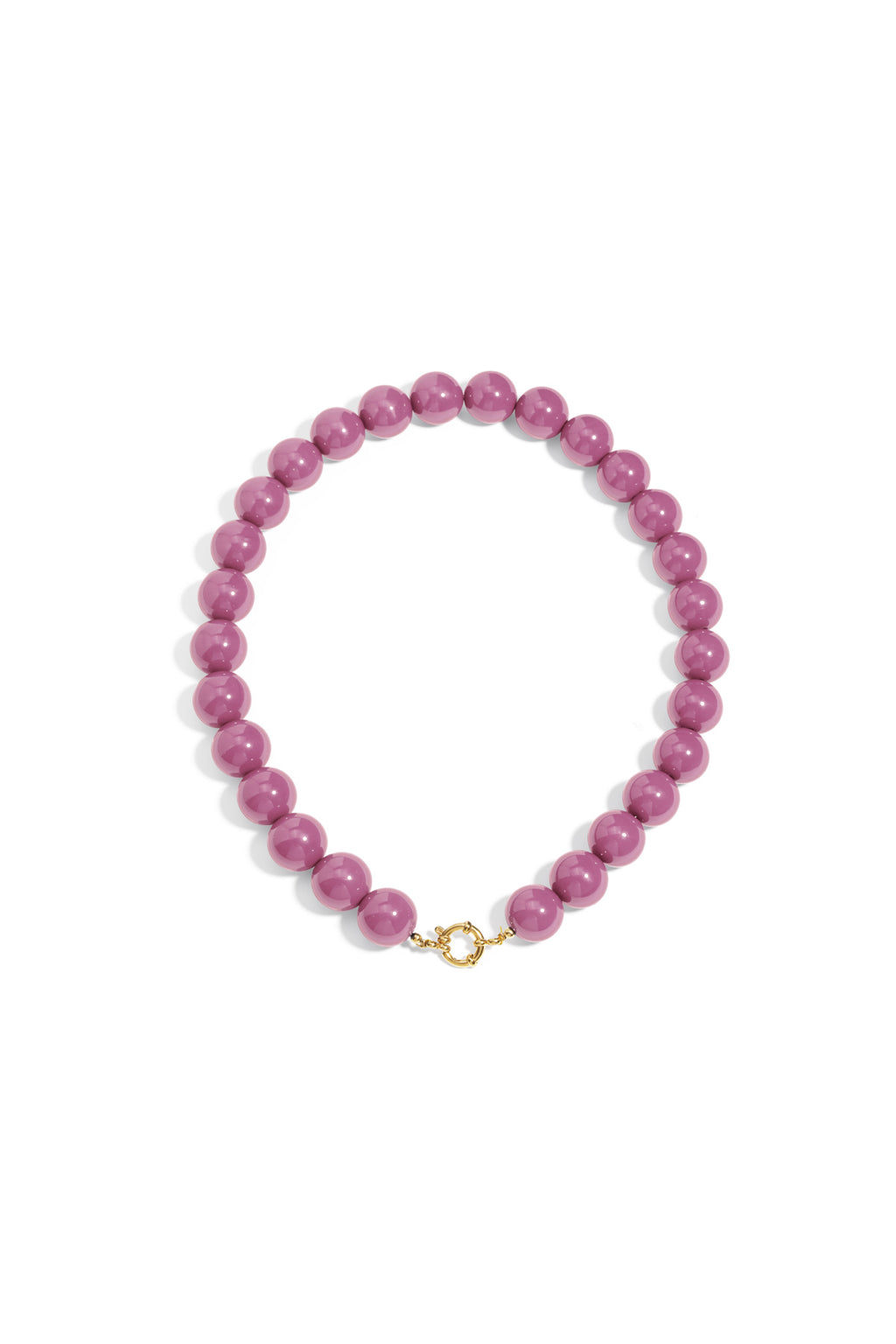 Necklace with large beads and front closure-15mm