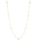 Long necklace with clover charms - Silver Color color