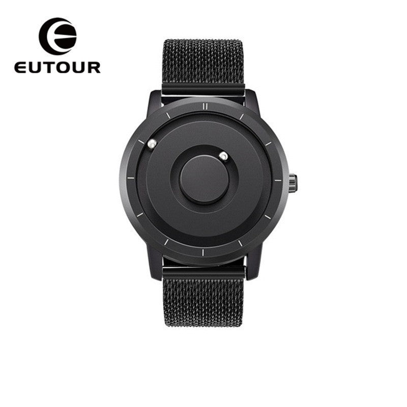 Creative Trendy Student Ball Bearing Metal Unisex Fashion Sport Quartz Watch Blue Steel Dial