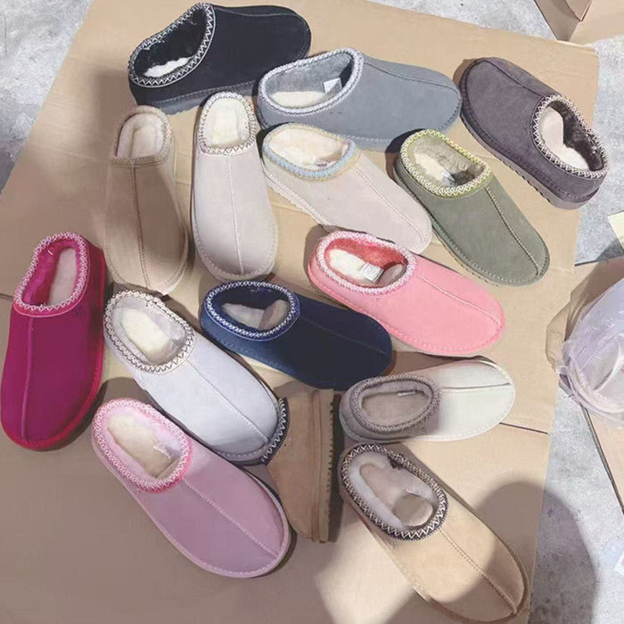 Snow boots low cut short tube flat bottomed lazy shoes