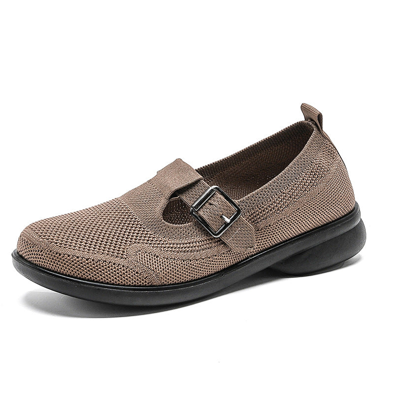 Spring  Old Beijing Cloth Shoes Breathable Middle-aged and Elderly Casual Shoes Mesh Anti-slip Soft Sole Slip-on