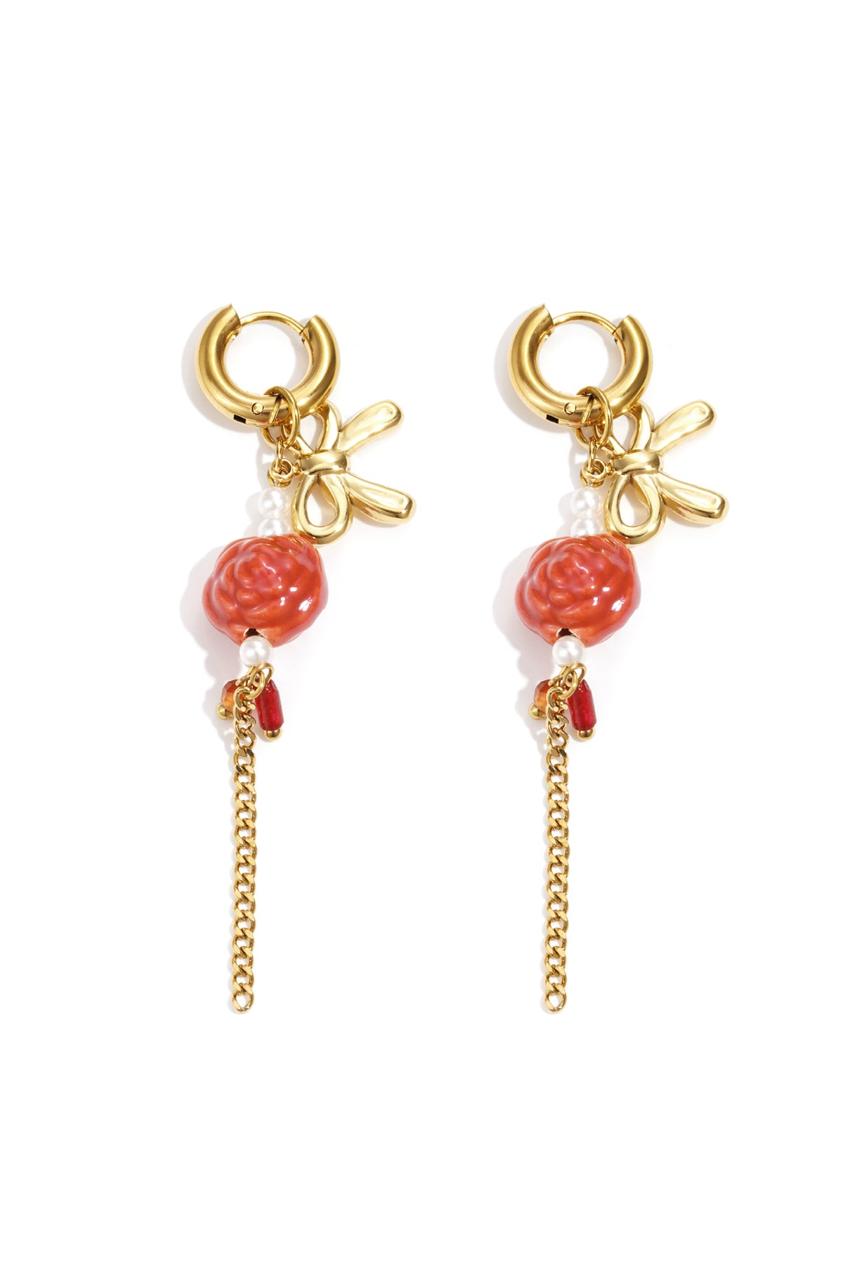 Stainless Steel Drop Earrings Flower Casual Daily Simple Series Women's jewelry
