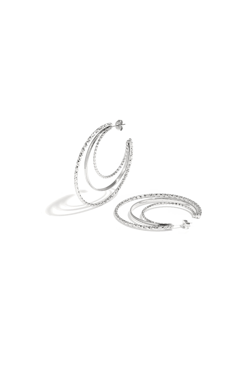Layered triple hoop earrings
