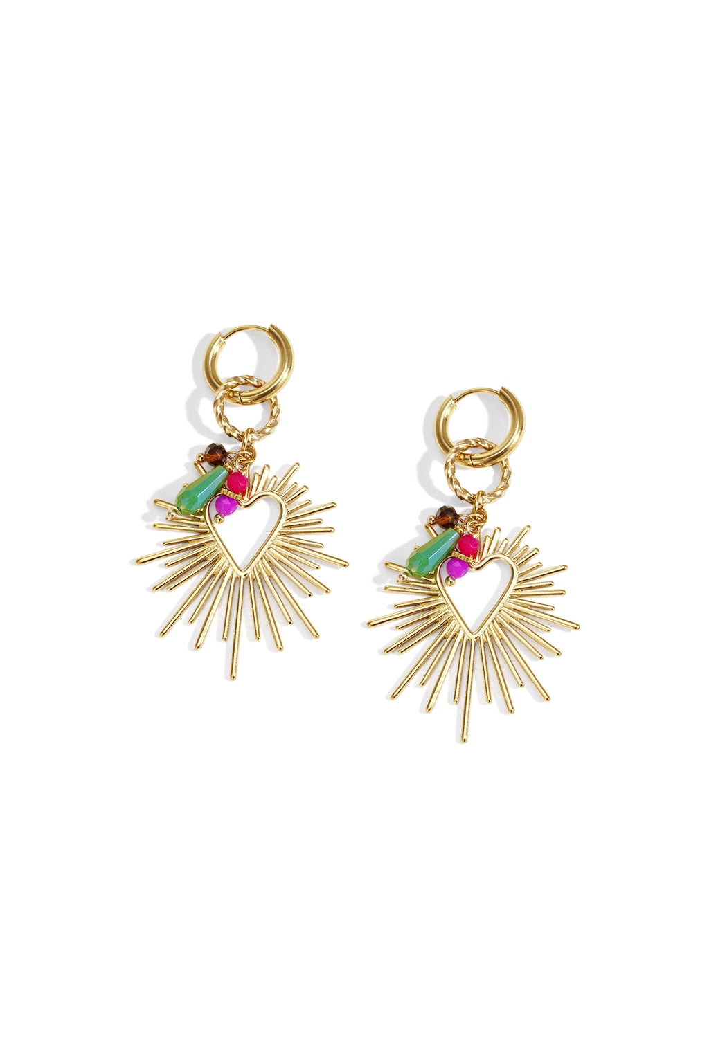 Shining Heart Happy Charm earrings