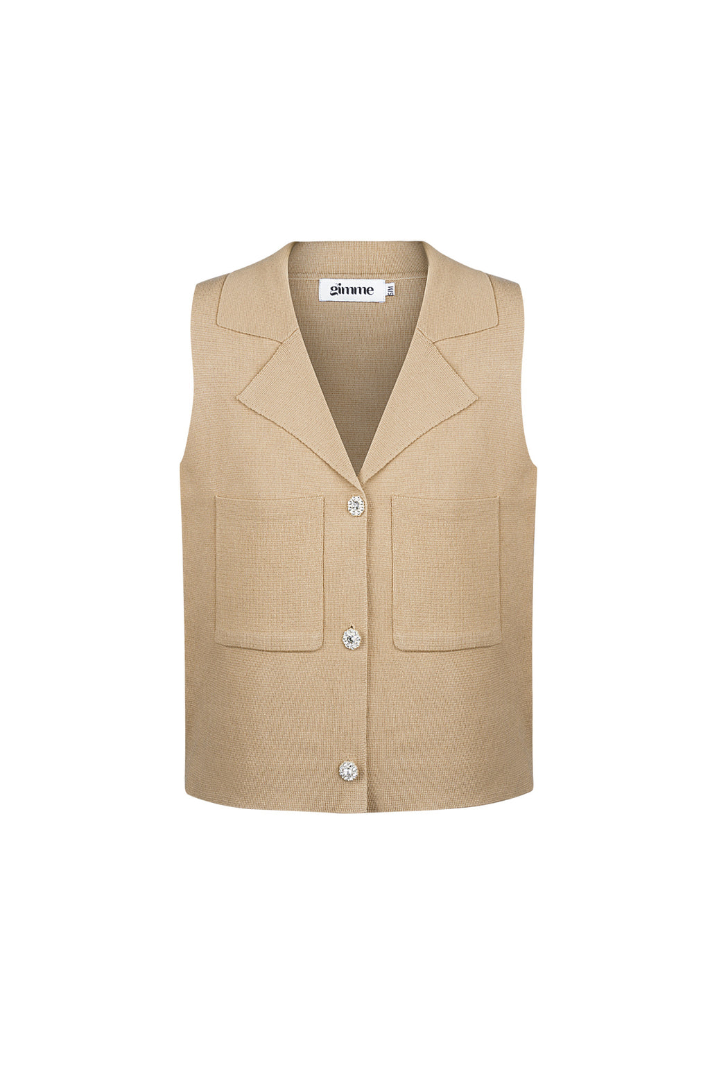 Viscose Women's Sleeveless Top V-Neck Buttoned Front