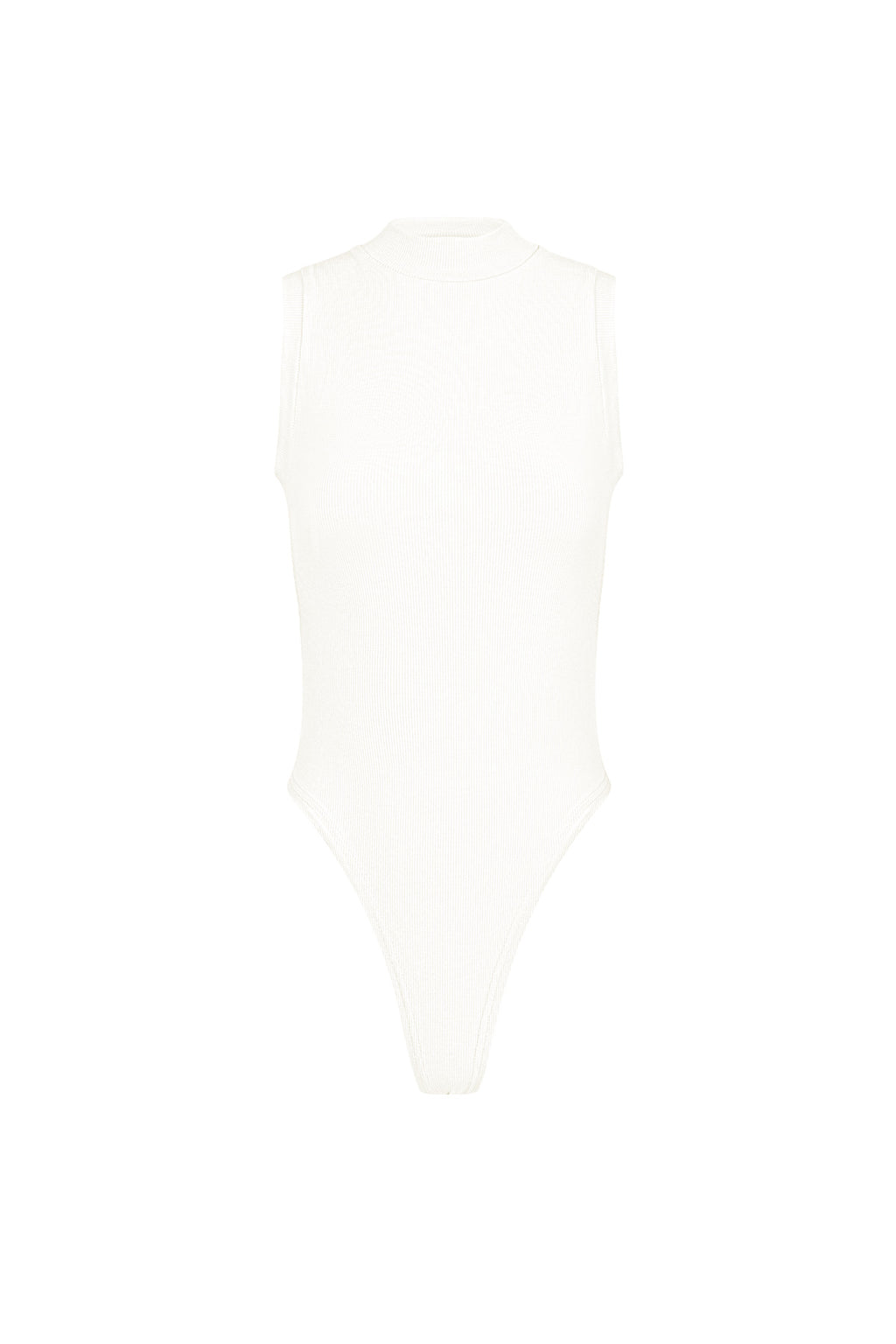 Viscose Women's Sleeveless Bodysuit High Neck Minimalist Design