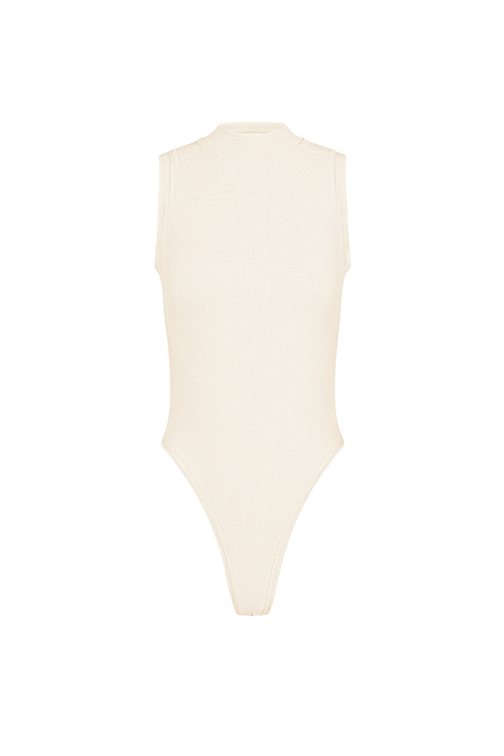 Viscose Women's Sleeveless Bodysuit High Neck Minimalist Design