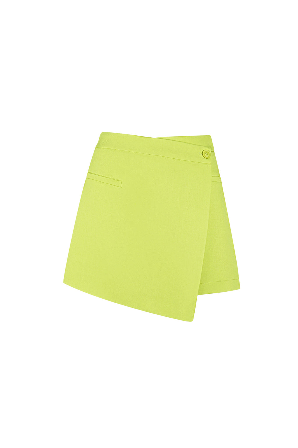 Polyester Women's Mini Skirt Asymmetric Wrap Design