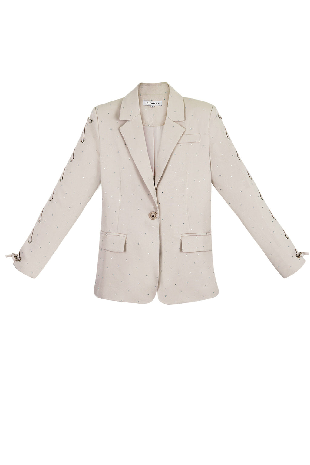 Polyester Women's Blazer Set Lace-Up Sleeve Design