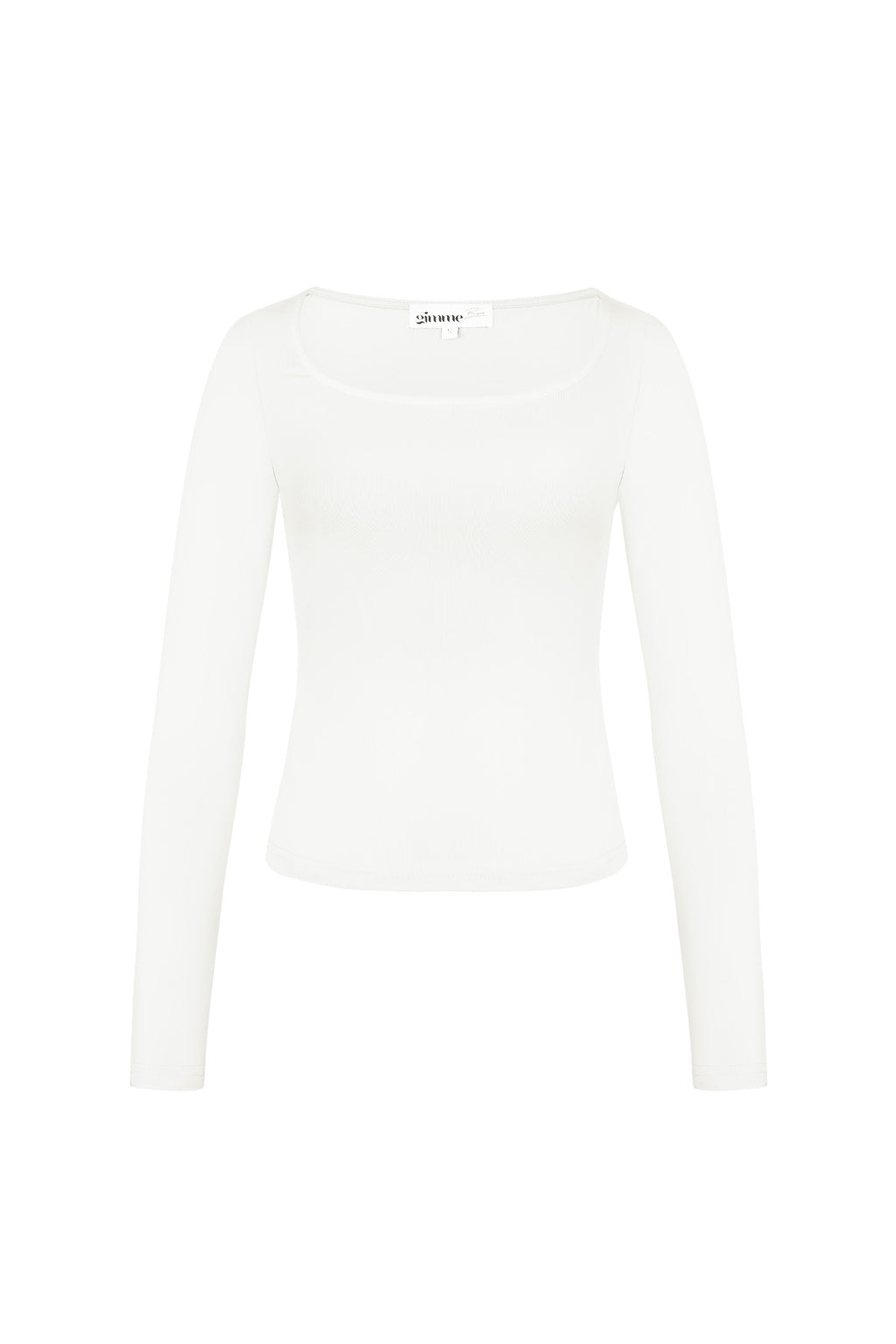 Polyester Women's Long Sleeve Crop Top Square Neckline Bodycon Fit