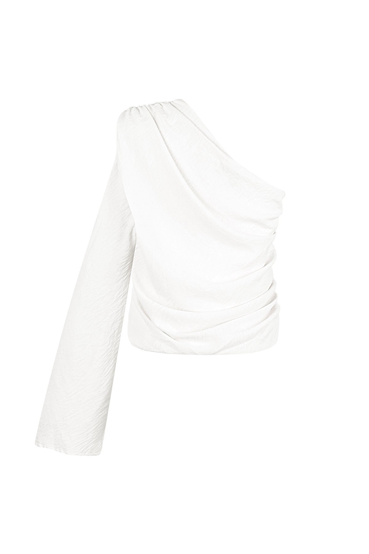 Polyester Women's One Shoulder Long Sleeve Top Asymmetric Design