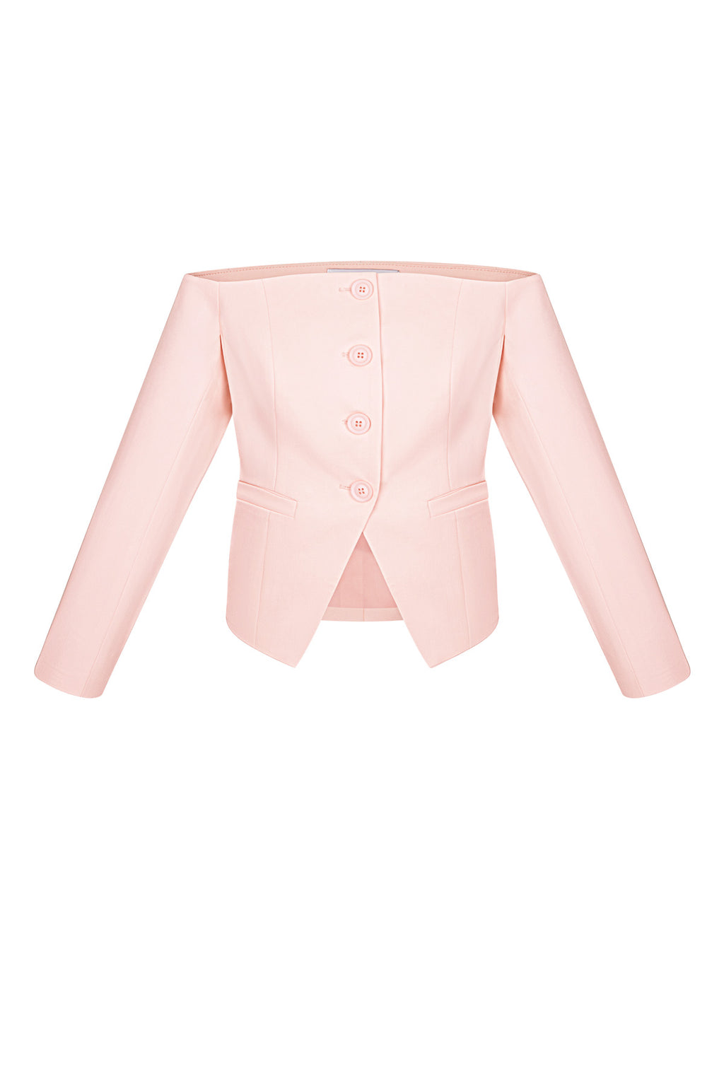 Polyester Women's Off-Shoulder Long Sleeve Top Buttoned Front Design