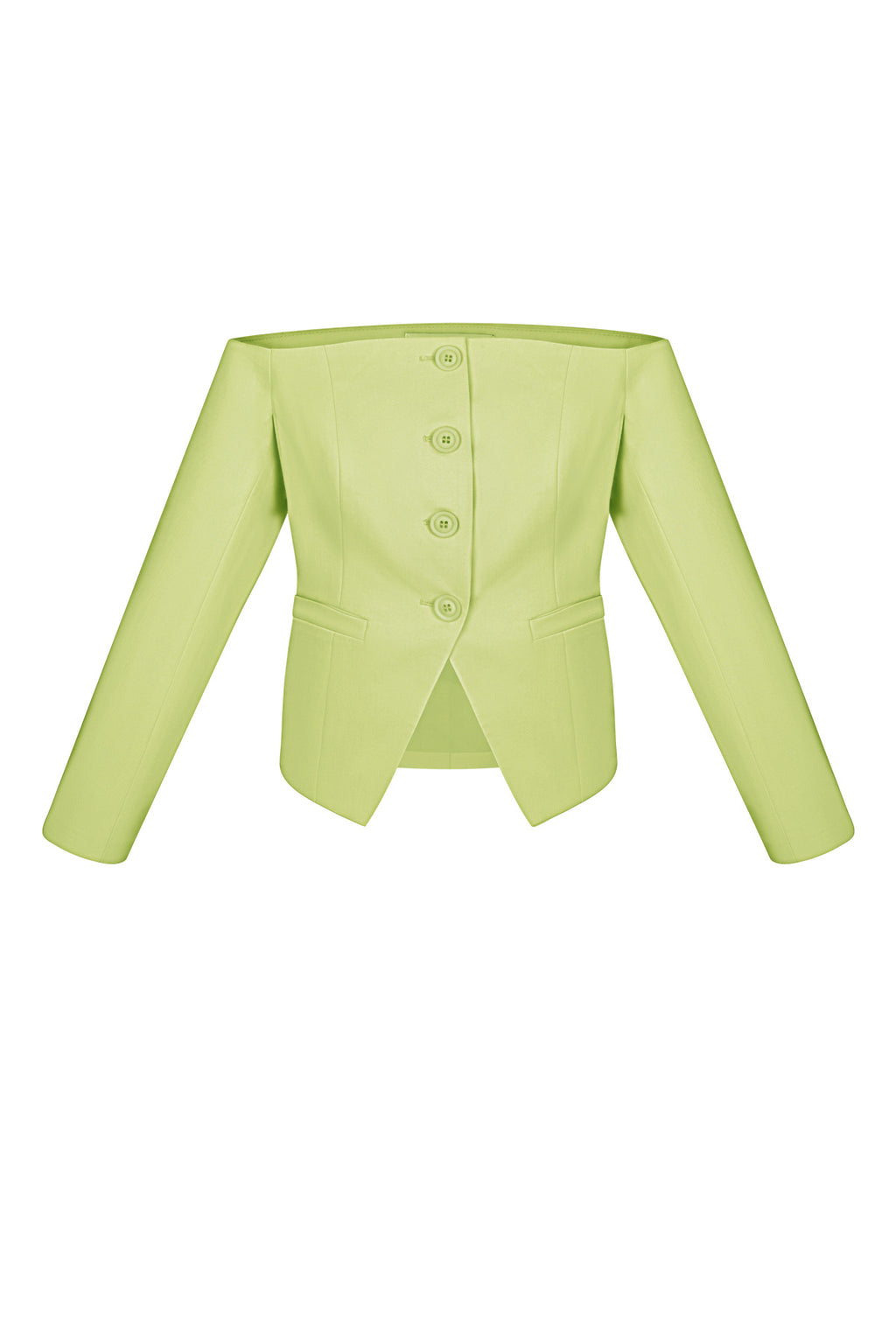 Polyester Women's Off-Shoulder Long Sleeve Top Buttoned Front Design