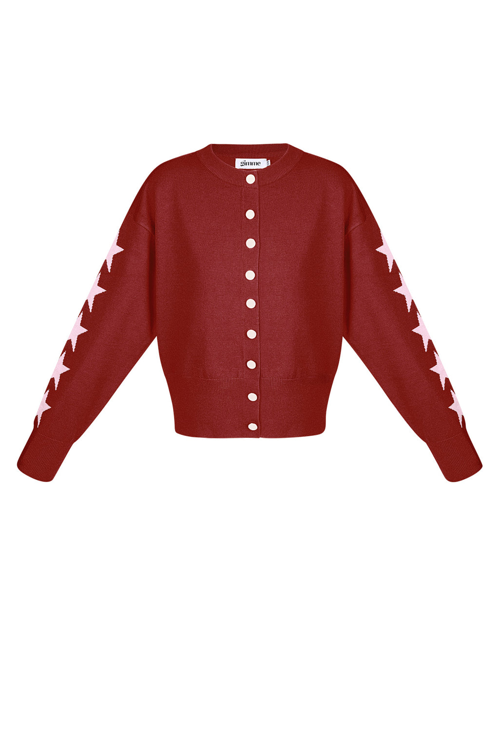 Viscose Knit Cardigan Women's Cropped Style Star Pattern