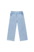 Cotton Denim Women's Straight Leg Pants Casual Light Blue