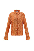 Polyester Sequin Women's Blouse Shimmering Long Sleeve