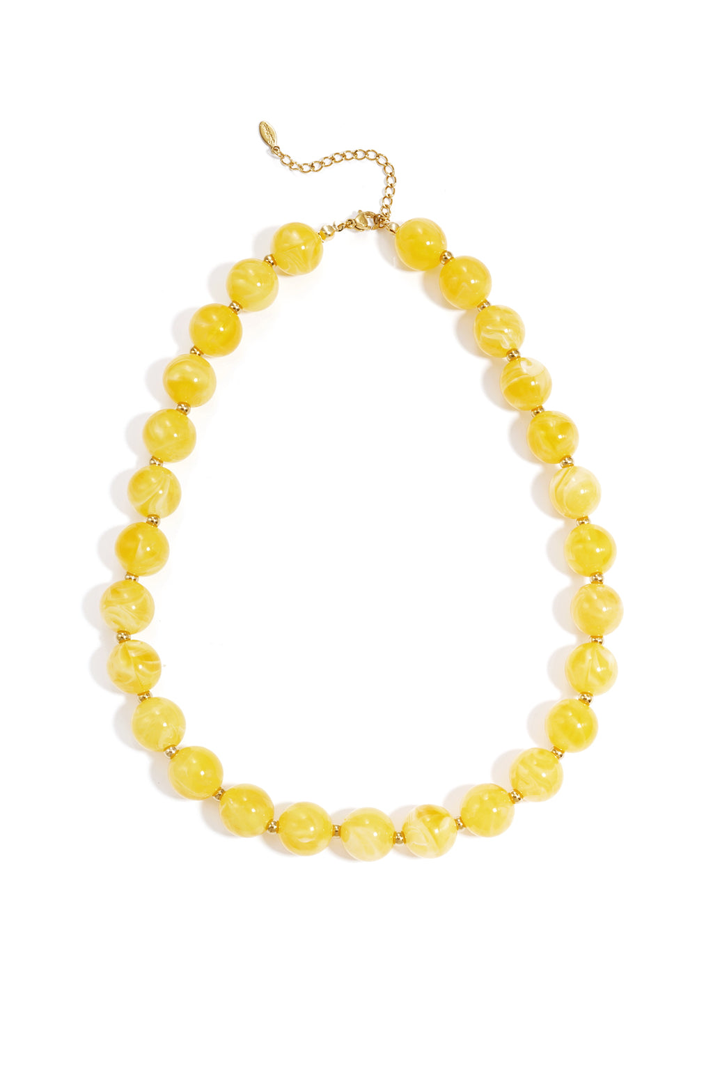 Bead necklace with gold beads in between 13.5mm