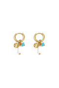 Earrings with beads and coin charm