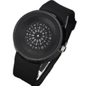Unique Turntable Black Quartz Wristwatch Men Creative Time Code Watch Waterproof Design Light Sort Cool 3D Scale Fashion Watches