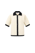 Knitted Polyester Fiber Women's Knit Cardigan Casual Color Clash