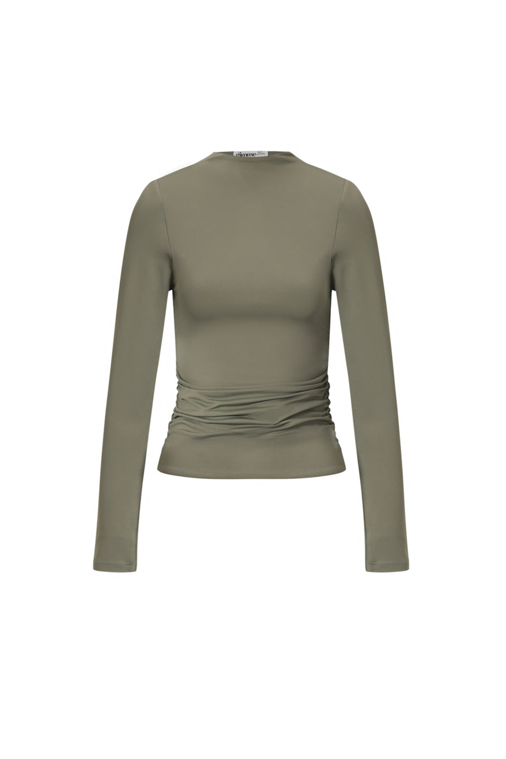 Knitted Nylon Women's Long Sleeve Top Basic Solid Color