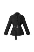 Woven Polyester Fiber Women's Suit Set Elegant Solid Color Fall/Winter