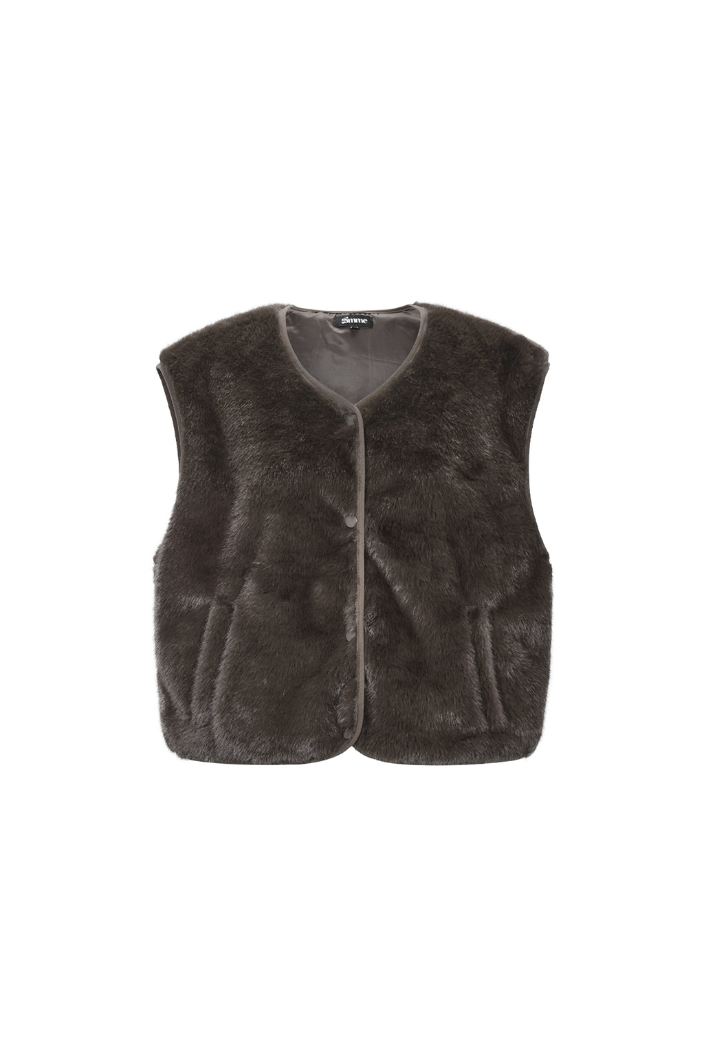 Sleeveless vest faux fur