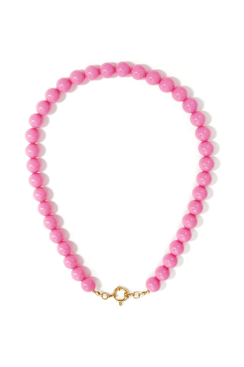 Beaded necklace with front closure - 12mm