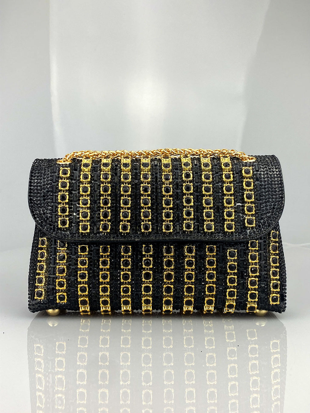 New Elegant Evening Dress Style Brooch-Adorned Clutch Bag with Rhinestones Chain Strap and Cheongsam Design for Formal Occasions