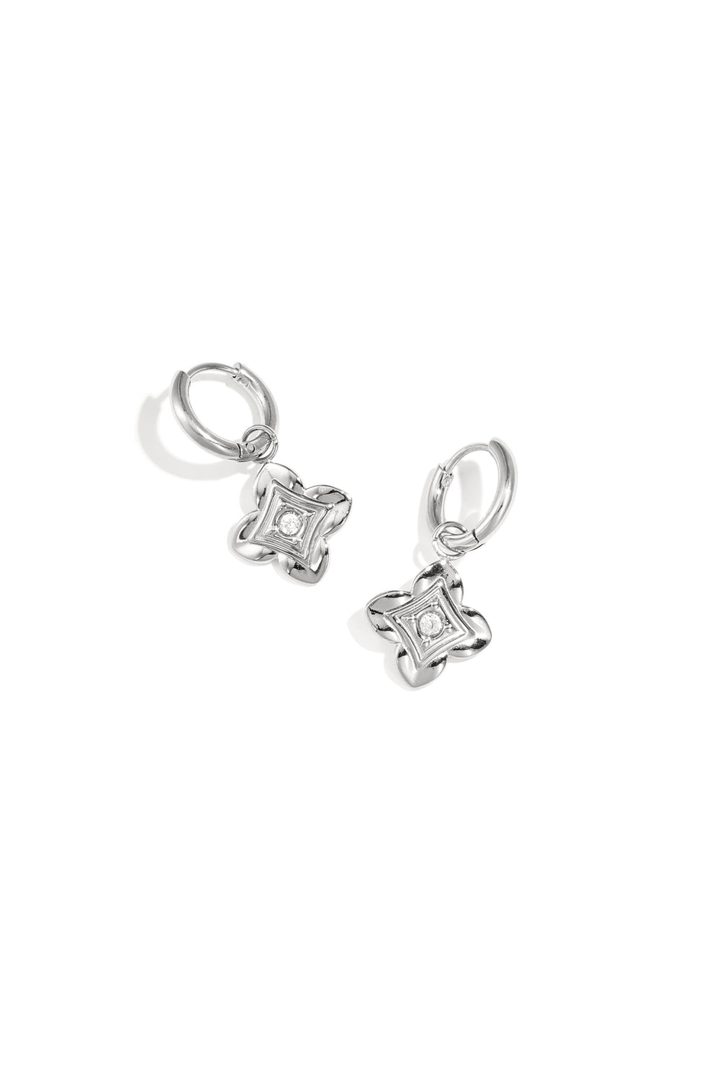 Stainless Steel Drop Earrings Flower Simple Daily Simple Series Women's jewelry