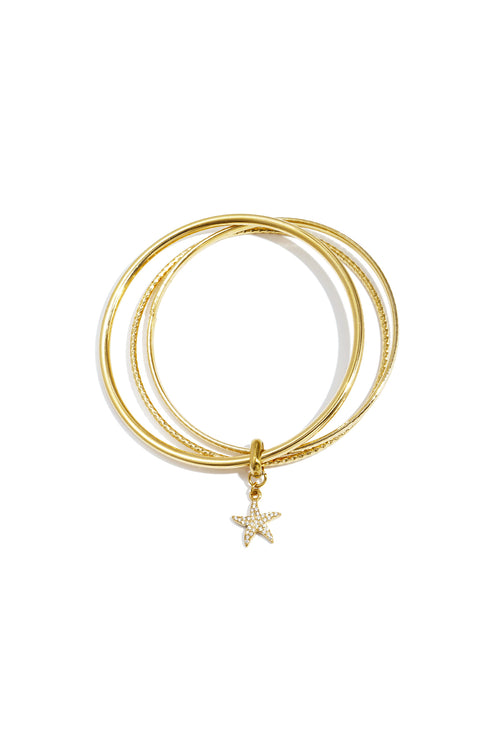 Bangles with hanging flower charm