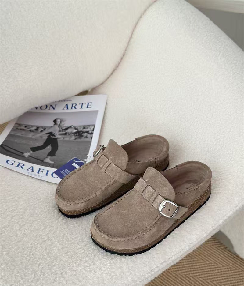 Thick soled Baotou slippers