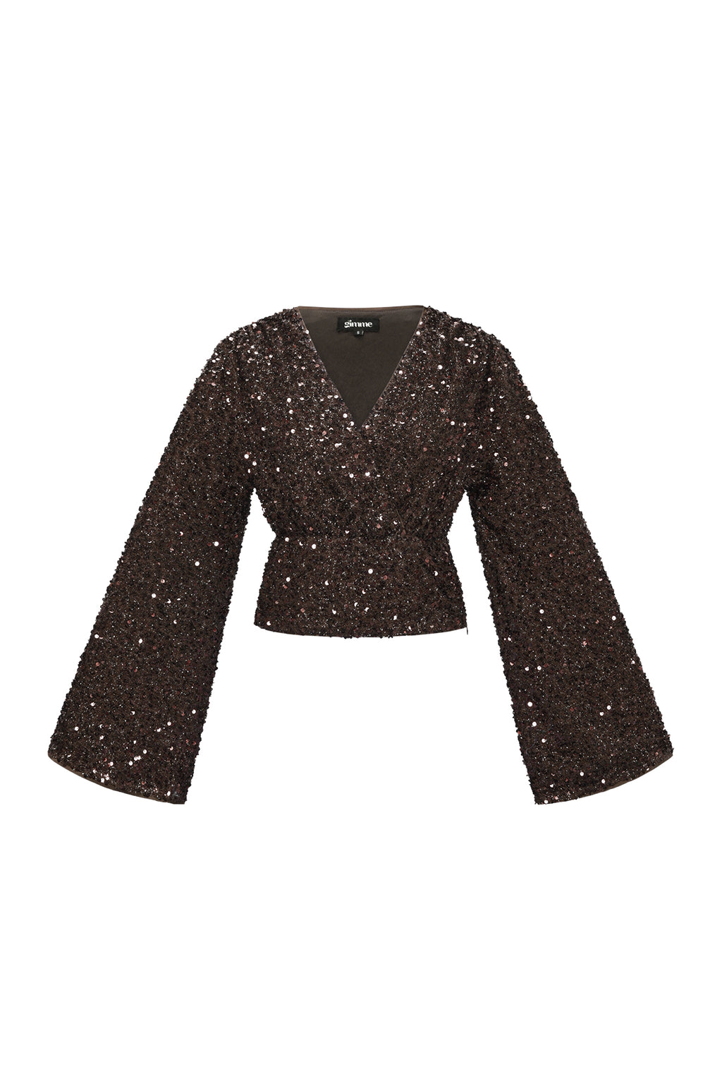 Woven Polyester Fiber Women's Long Sleeve Tops 2-piece Set Sequins