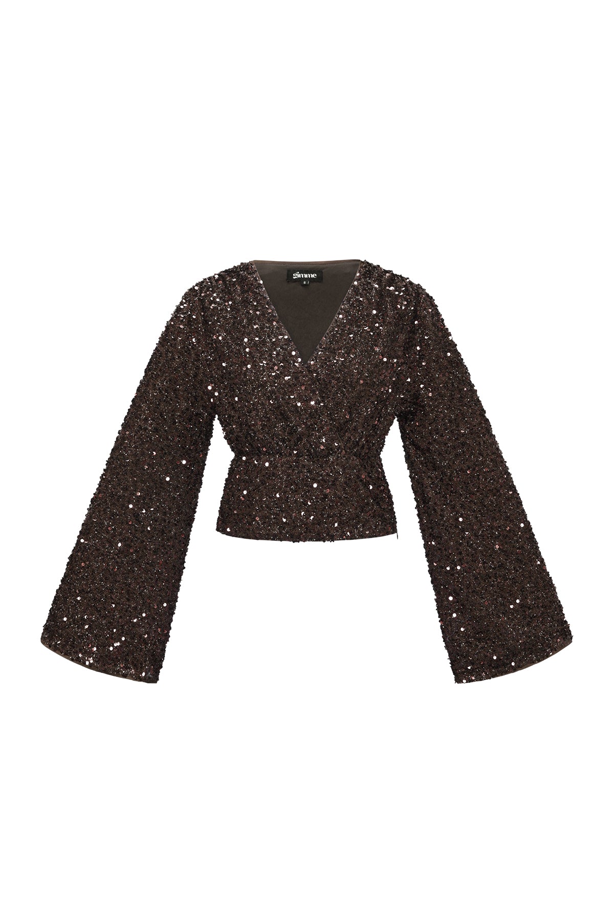 Woven Polyester Fiber Women's Long Sleeve Tops 2-piece Set Sequins