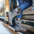 Medium size flat bottomed Martin boots with square heel and back strap thin leather boots