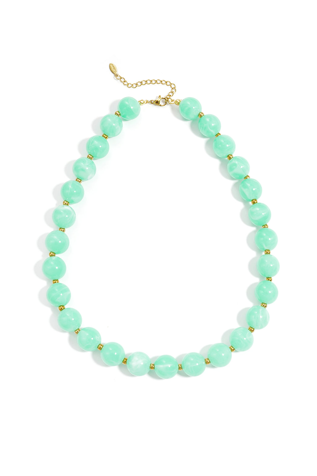 Bead necklace with gold beads in between 13.5mm