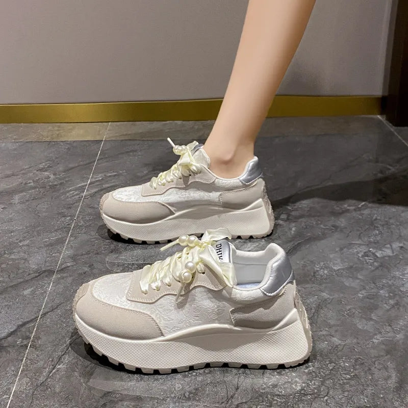 Lace Up Platform Athletic Sneakers