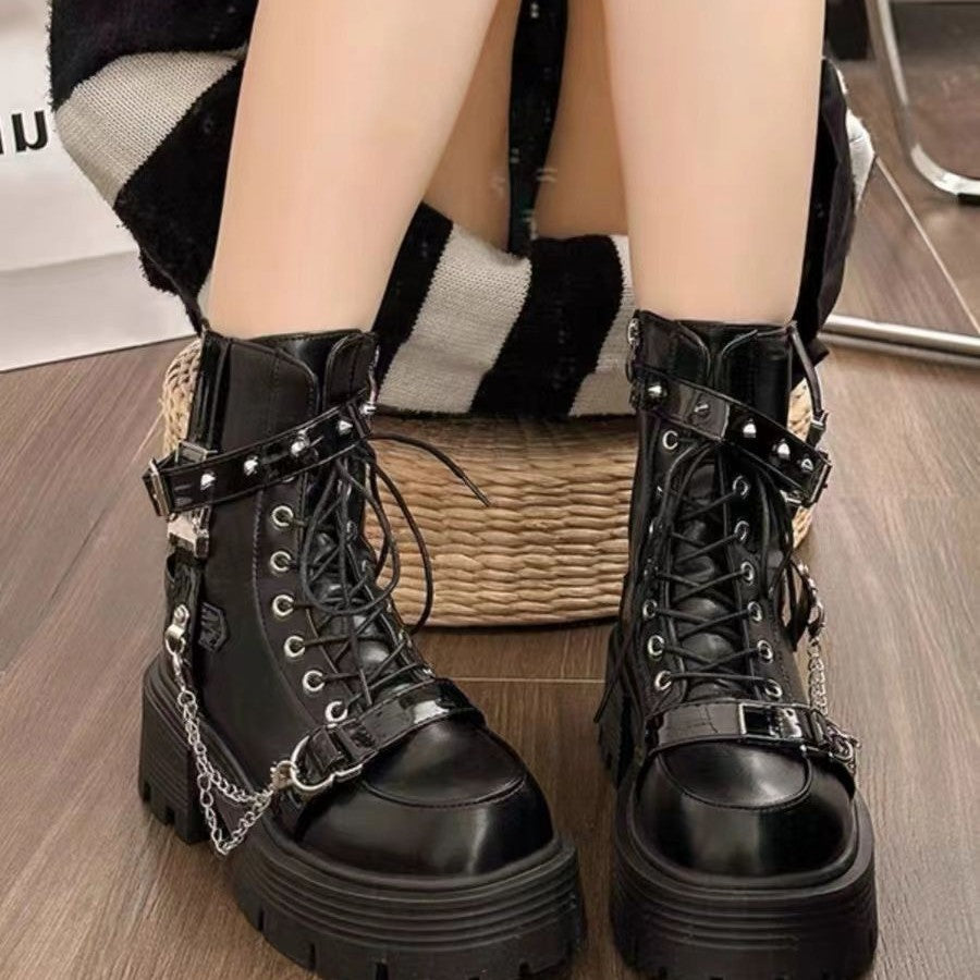 Thick soled Martin boots