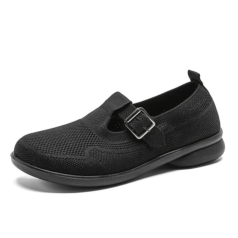 Spring  Old Beijing Cloth Shoes Breathable Middle-aged and Elderly Casual Shoes Mesh Anti-slip Soft Sole Slip-on