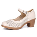 Coarse heeled women's shoes work shoes commuting hollow sandals