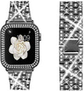 Metal Strap for Apple Watch Band 41mm 45mm 40mm 44mm Woman Diamond Stainless Steel Link Bracelet iWatch 8 7 6 SE 5 3 Accessories